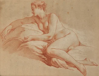 Boucher - Mujer desnuda reclinada mirando a la izquierda