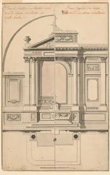 Dibujo, Alzado del retablo del altar, hacia 1770