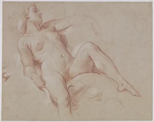 Desnudo Femenino en un Delfín