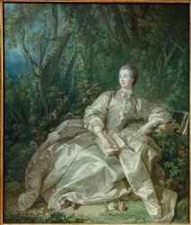 Madame de Pompadour sentada al aire libre