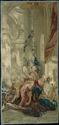 La entrada de Psique en el palacio de Cupido de la Historia de Psique