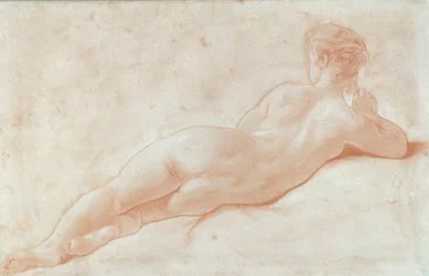 Desnudo de espaldas de una mujer acostada