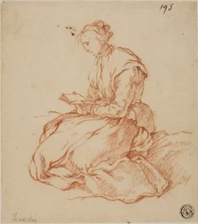 Mujer sentada leyendo