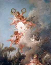 El ángel, detalle de Diana del amor. Pintura de François Boucher