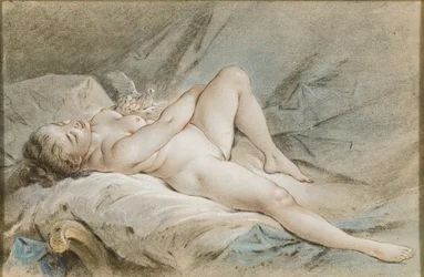 Venus jugando con dos palomas