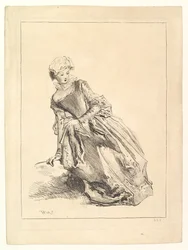 Mujer inclinada a la izquierda, 1722-28