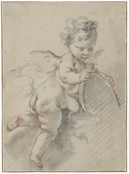 Putto flotante con espejo de baño