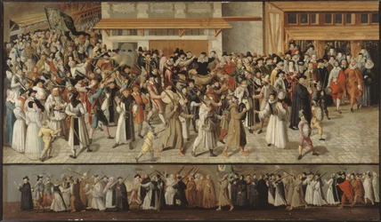Procesión de la Liga Santa en las calles de París, ca. 1590