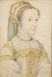 Retrato de María Estuardo, reina de Escocia, a la edad de 12 o 13 años.