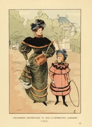 Paseo infantil en los Jardines de Luxemburgo en 1893