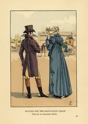 Pareja esperando el coche de Saint-Cloud, Place de la Concorde