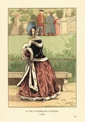 Mujer de moda en los Jardines de Luxemburgo