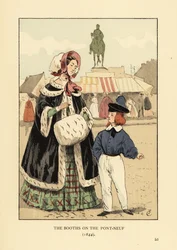 Los puestos en el Pont Neuf, París