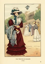 Mujer fuera del Théâtre du Gymnase, París