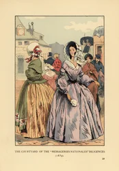 Mujeres esperando diligencias en París