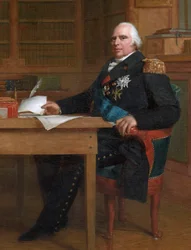 El rey Luis XVIII en su estudio de las Tullerías