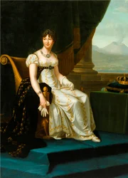 Retrato de Carolina Bonaparte, reina de Nápoles y de las Dos Sicilias, por François Gérard o su taller.