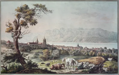 Vista de Lausana desde Beaulieu (Blick von Beaulieu auf Lausanne)