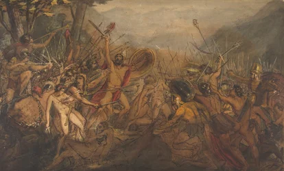Escena de batalla, siglo XIX
