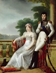 Jérôme Bonaparte y Catharina de Württemberg como Rey y Reina de Westfalia