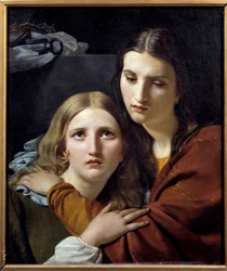 Mujeres santas meditando con objetos de pasión