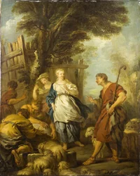 Jacob encontrando a Raquel en el pozo, ca 1720