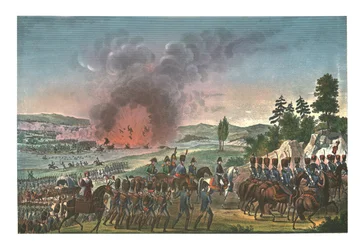 Retirada de los Franceses después de la batalla de Leipzig, 19 de octubre de 1813