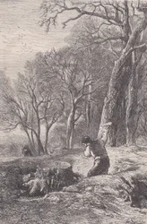 Escena de Invierno: el Arrancador de Tocones, de Magasin Pittoresque, ca. 1852