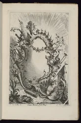 Cartucho con trofeo armorial, Livre de Cartouches à divers usages (Libro de cartuchos para diferentes usos)