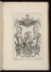 Cartucho con trofeo heráldico, Libro de ornamentos