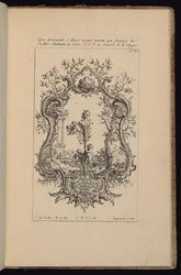 Cartucho con busto femenino, Livre d’ornements (Libro de adornos)