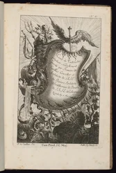 Cartucho con el bastón de Mercurio, Livre de Cartouches Irréguliers (Libro de Cartuchos Irregulares)