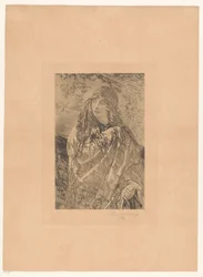 Mujer joven con mantón de flores