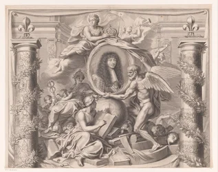 Retrato alegórico de Luis XIV (parte superior)