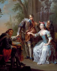 Escena de galanteo, de Franx Christoph Janneck (1703-1761)