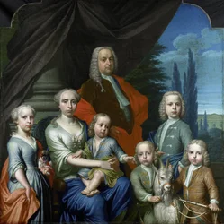 Willem Philip Kops (1695-1756), con su esposa e hijos