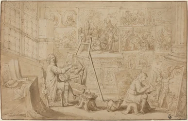 Estudio de un artista (recto)