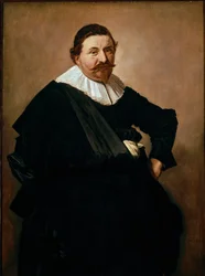 Retrato de Lucas de Clercq, comerciante belga de productos textiles. Pintura de Frans Hals