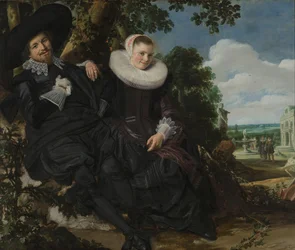 Retrato de una pareja, probablemente Isaac Abrahamsz Massa y Beatrix van der Laen
Retrato de una pareja en un paisaje, probablemente Isaac Abrahamsz Massa (1586-1643) y Beatrix van der Laen (1592-1639)