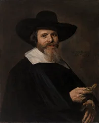 Retrato de un hombre con un reloj en la mano