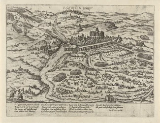 Asedio de San Quintín, 1557 S. Quintin belägert (título sobre objeto) Serie 2: Eventos en los Países Bajos, 1555-1558 (título de la serie)