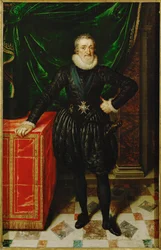 Enrique IV, rey de Francia, con ropas cortesanas negras