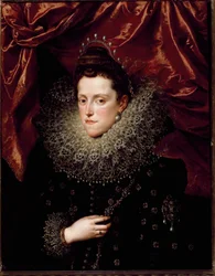 Retrato de Eleonore de Medicis (1566-1611) Princesa de Toscana. Lleva un collar de fresas.
