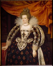 Retrato de María de Médicis (1573 - 1642), esposa de Enrique IV y madre de Luis XIII Pintura de Frans Pourbus el Joven (François (Franz) Porbus