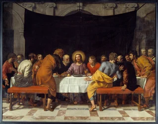 La Cena. Cristo rodea a los apóstoles