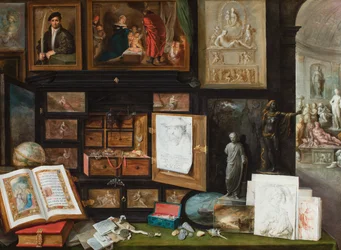 El gabinete de un coleccionista. c.1617 (óleo sobre tabla)