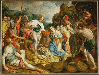 David y Abigail (pintura sobre madera de roble)