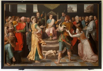 El juicio de Salomón. François Pourbus el Viejo, Frans Pourbus de Oudere. Siglo XVI (óleo sobre madera)