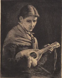 Joven con mandolina