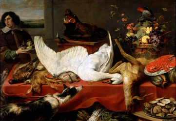 Naturaleza muerta con un cisne, 1640s